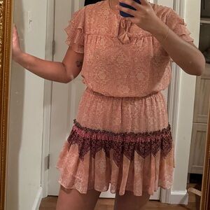 Misa Los Angeles pink mesh mini dress size L